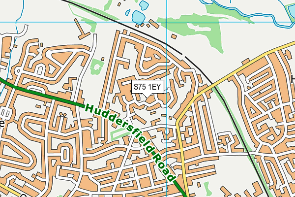 S75 1EY map - OS VectorMap District (Ordnance Survey)