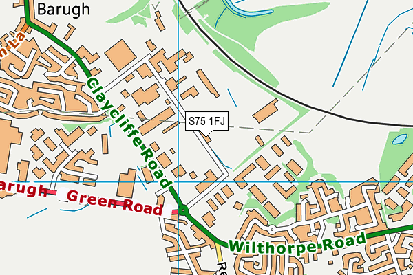 S75 1FJ map - OS VectorMap District (Ordnance Survey)