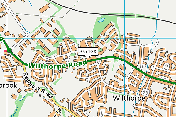 S75 1GX map - OS VectorMap District (Ordnance Survey)