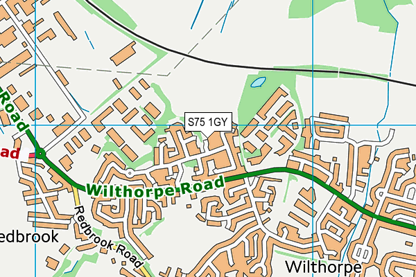 S75 1GY map - OS VectorMap District (Ordnance Survey)