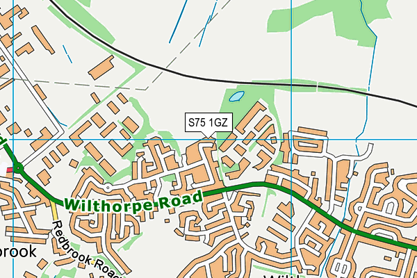 S75 1GZ map - OS VectorMap District (Ordnance Survey)