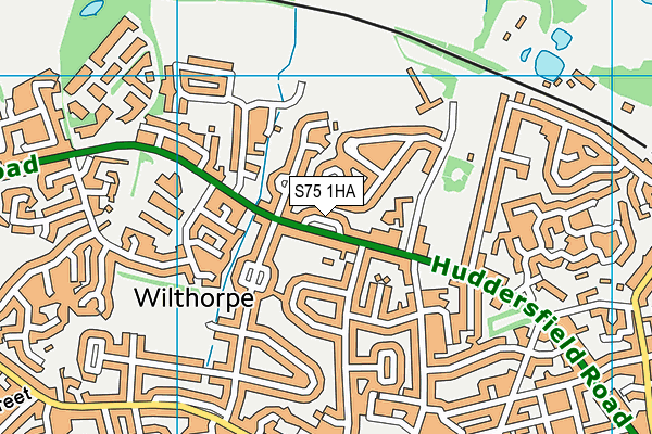 S75 1HA map - OS VectorMap District (Ordnance Survey)