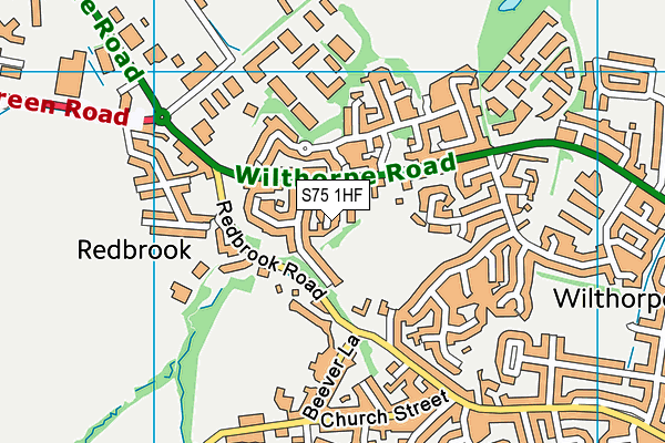 S75 1HF map - OS VectorMap District (Ordnance Survey)