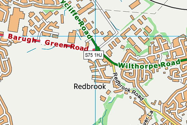 S75 1HJ map - OS VectorMap District (Ordnance Survey)