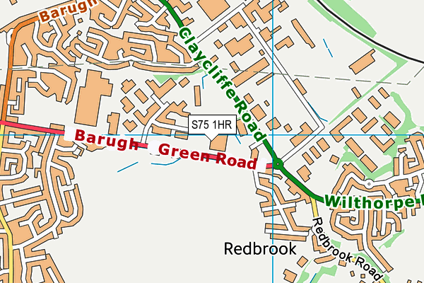 S75 1HR map - OS VectorMap District (Ordnance Survey)