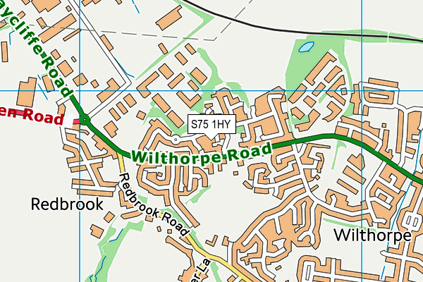 S75 1HY map - OS VectorMap District (Ordnance Survey)