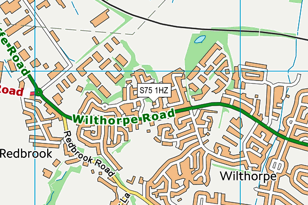 S75 1HZ map - OS VectorMap District (Ordnance Survey)