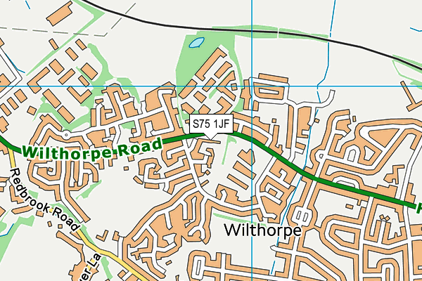 S75 1JF map - OS VectorMap District (Ordnance Survey)