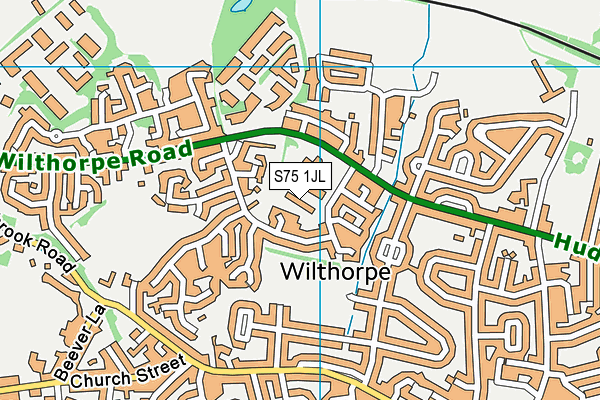 S75 1JL map - OS VectorMap District (Ordnance Survey)