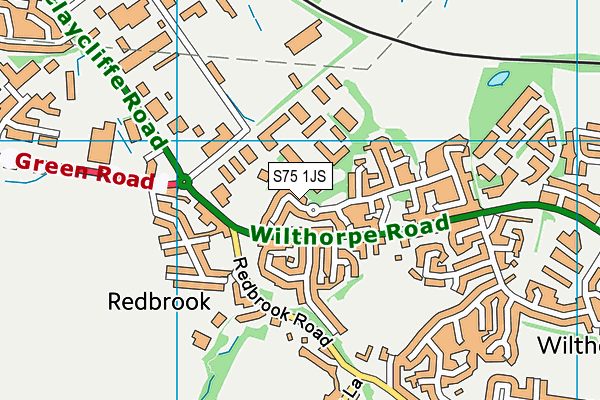 S75 1JS map - OS VectorMap District (Ordnance Survey)