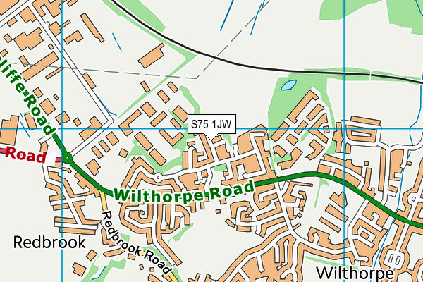 S75 1JW map - OS VectorMap District (Ordnance Survey)