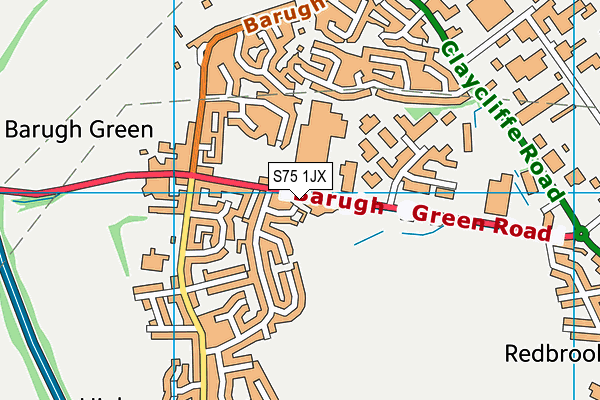 Barugh Green Recreation Ground map (S75 1JX) - OS VectorMap District (Ordnance Survey)