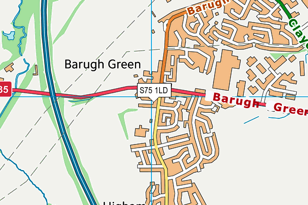 Barugh Green Primary School map (S75 1LD) - OS VectorMap District (Ordnance Survey)