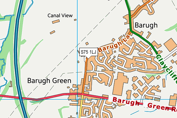 S75 1LJ map - OS VectorMap District (Ordnance Survey)