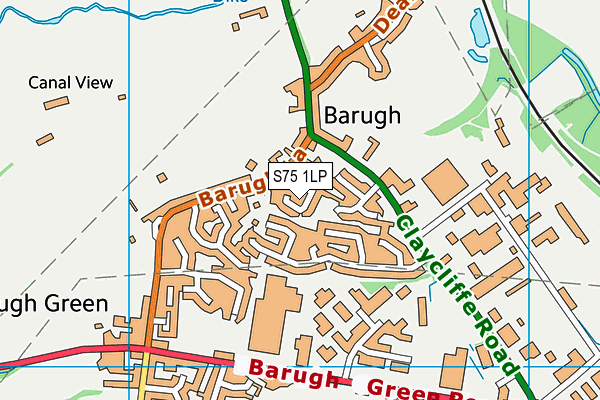 S75 1LP map - OS VectorMap District (Ordnance Survey)