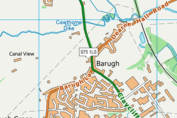 S75 1LS map - OS VectorMap District (Ordnance Survey)