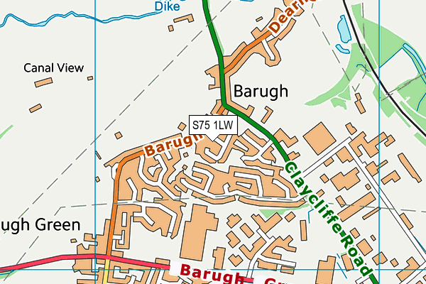 S75 1LW map - OS VectorMap District (Ordnance Survey)