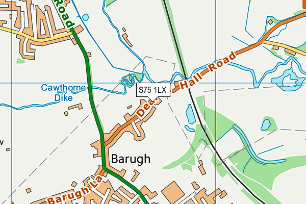 S75 1LX map - OS VectorMap District (Ordnance Survey)