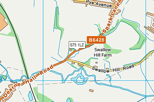 S75 1LZ map - OS VectorMap District (Ordnance Survey)