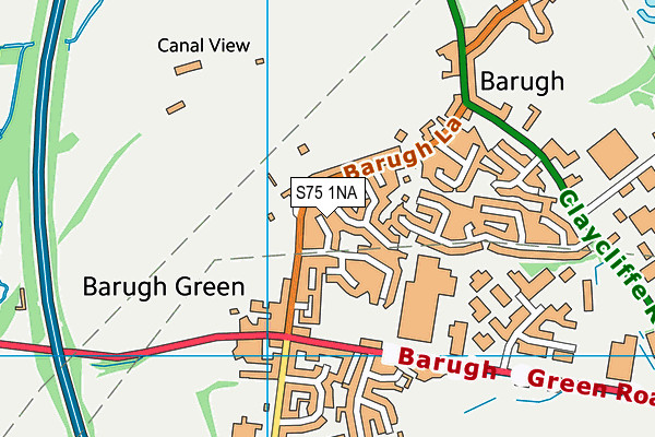 S75 1NA map - OS VectorMap District (Ordnance Survey)