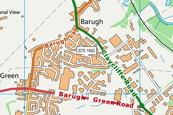 S75 1NG map - OS VectorMap District (Ordnance Survey)