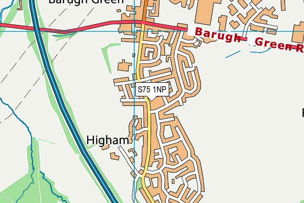 S75 1NP map - OS VectorMap District (Ordnance Survey)