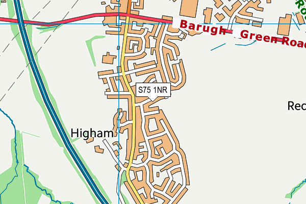 S75 1NR map - OS VectorMap District (Ordnance Survey)