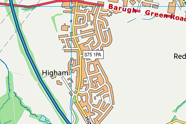 S75 1PA map - OS VectorMap District (Ordnance Survey)