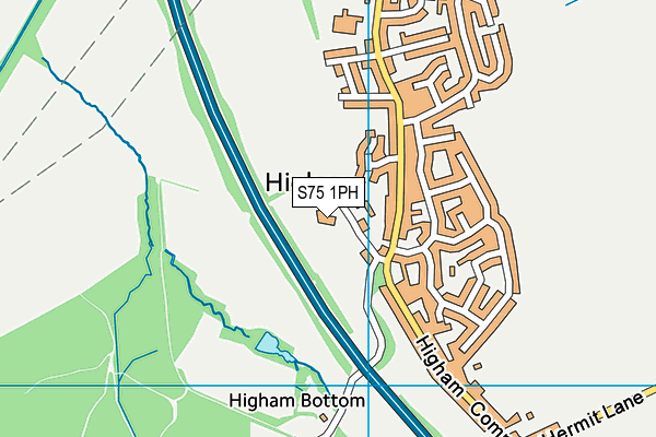 S75 1PH map - OS VectorMap District (Ordnance Survey)
