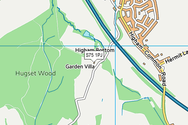 S75 1PJ map - OS VectorMap District (Ordnance Survey)