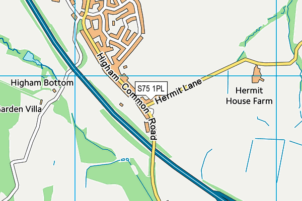 S75 1PL map - OS VectorMap District (Ordnance Survey)