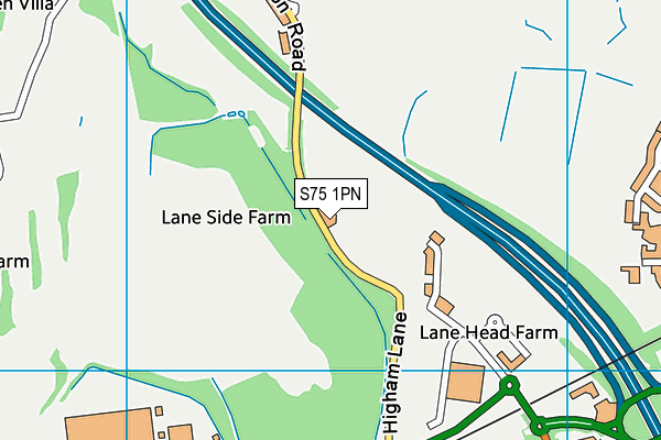 S75 1PN map - OS VectorMap District (Ordnance Survey)