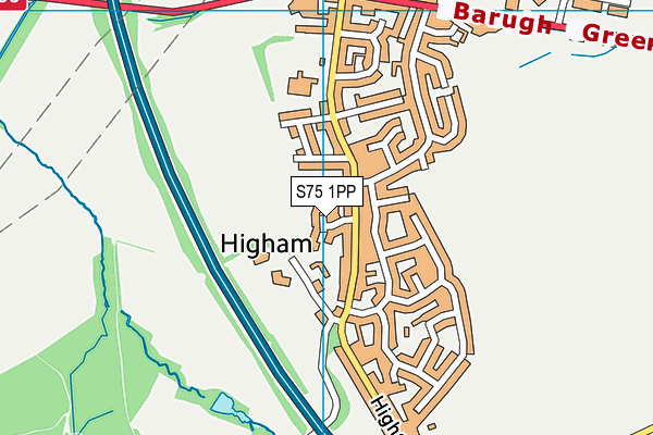 S75 1PP map - OS VectorMap District (Ordnance Survey)