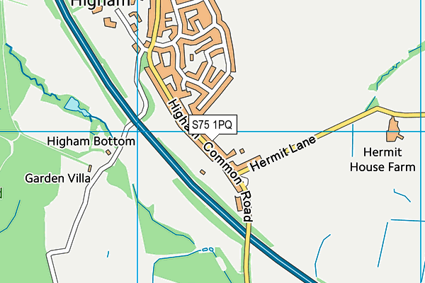 S75 1PQ map - OS VectorMap District (Ordnance Survey)