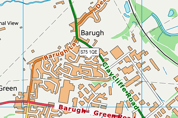 S75 1QE map - OS VectorMap District (Ordnance Survey)