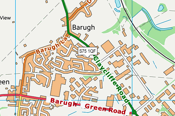 S75 1QF map - OS VectorMap District (Ordnance Survey)