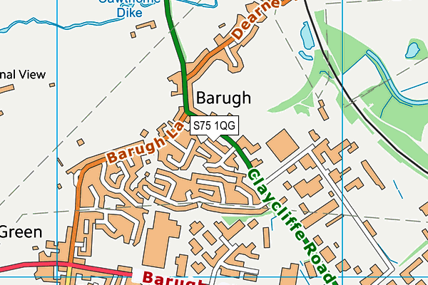 S75 1QG map - OS VectorMap District (Ordnance Survey)