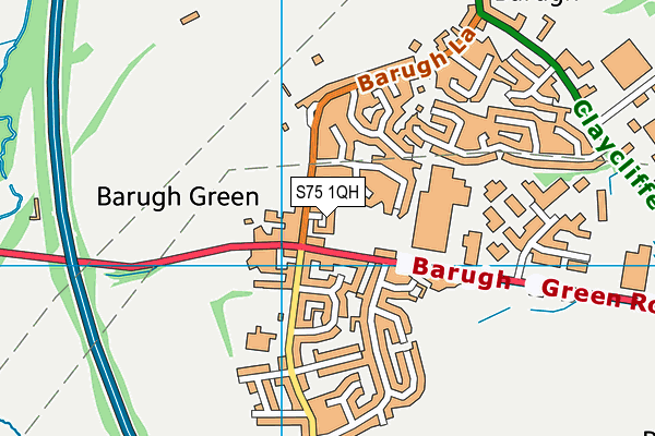 S75 1QH map - OS VectorMap District (Ordnance Survey)