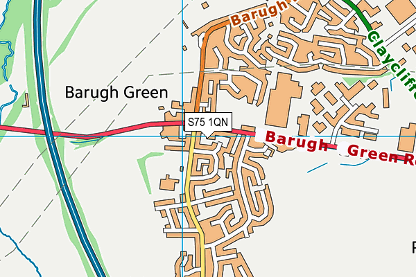 S75 1QN map - OS VectorMap District (Ordnance Survey)