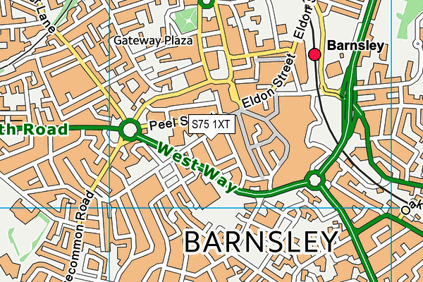 S75 1XT map - OS VectorMap District (Ordnance Survey)