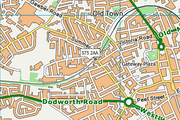 S75 2AA map - OS VectorMap District (Ordnance Survey)