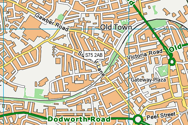 S75 2AB map - OS VectorMap District (Ordnance Survey)