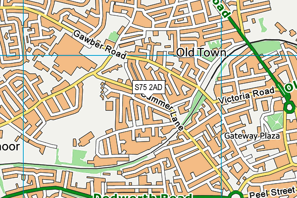 S75 2AD map - OS VectorMap District (Ordnance Survey)