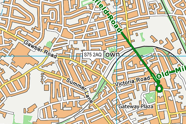 S75 2AQ map - OS VectorMap District (Ordnance Survey)