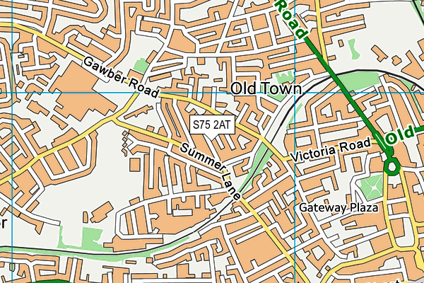 S75 2AT map - OS VectorMap District (Ordnance Survey)