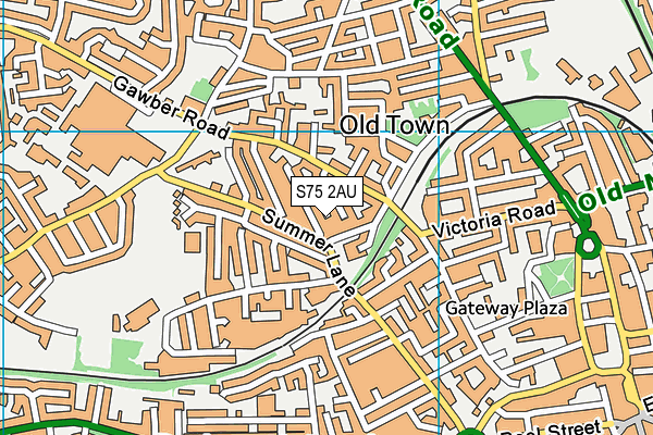 S75 2AU map - OS VectorMap District (Ordnance Survey)