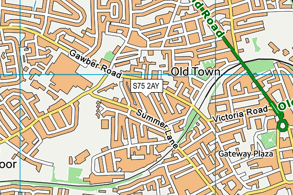 S75 2AY map - OS VectorMap District (Ordnance Survey)