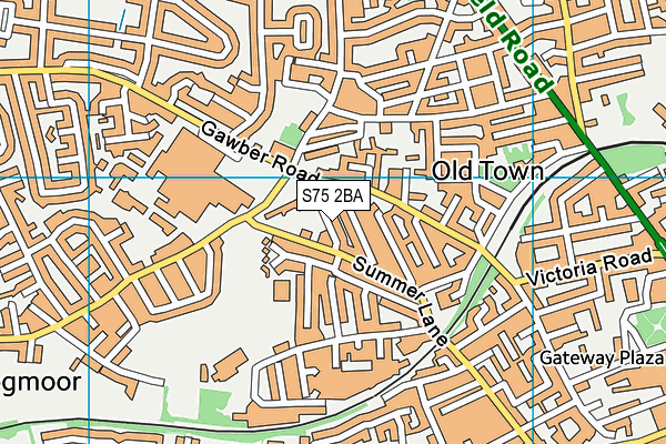 S75 2BA map - OS VectorMap District (Ordnance Survey)