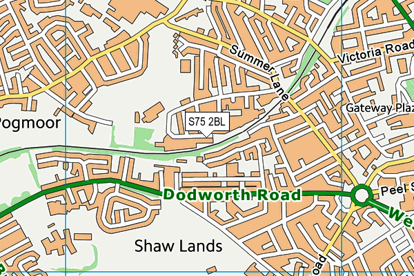 S75 2BL map - OS VectorMap District (Ordnance Survey)