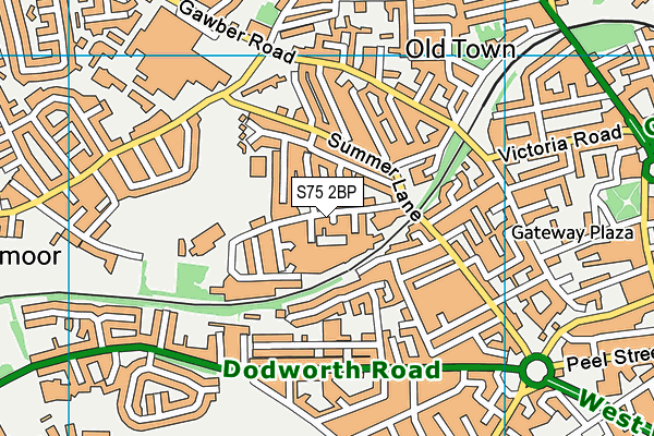 S75 2BP map - OS VectorMap District (Ordnance Survey)